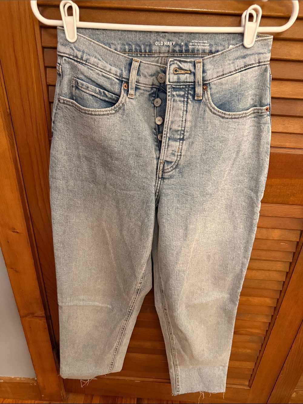 Old Navy Light Blue Denim High-Rise Straight Jeans